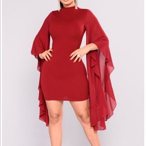 Red long sleeve dress